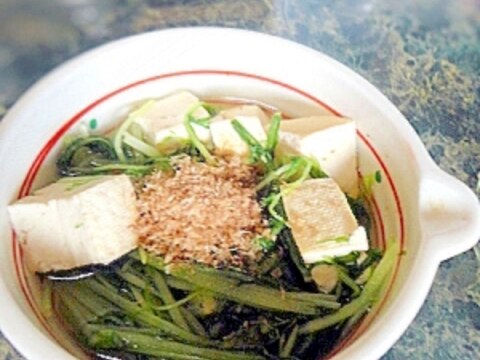 和食の副菜☆水菜と豆腐のサッと煮